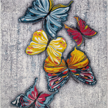 Детский ковер в комнату для девочек C064 - GRAY-MULTICOLOR