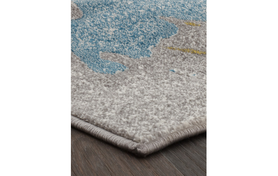 Детский ковер C077 - MULTICOLOR для мальчиков с футбольными мячами