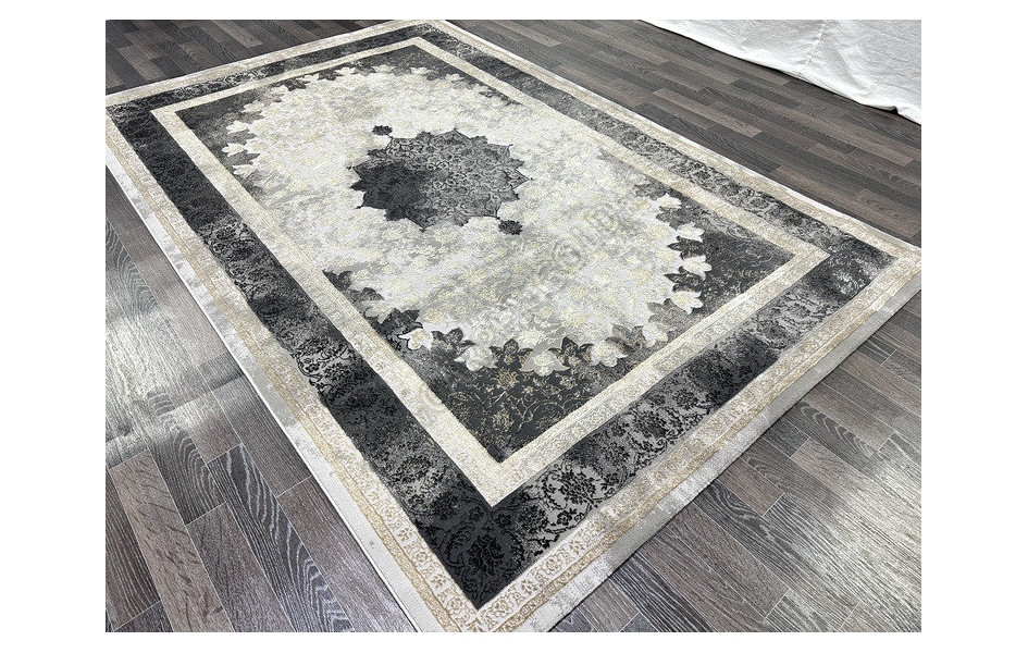 Ковер турецкий Lisa AA610A_IVORY ANTRASIT прямоугольный