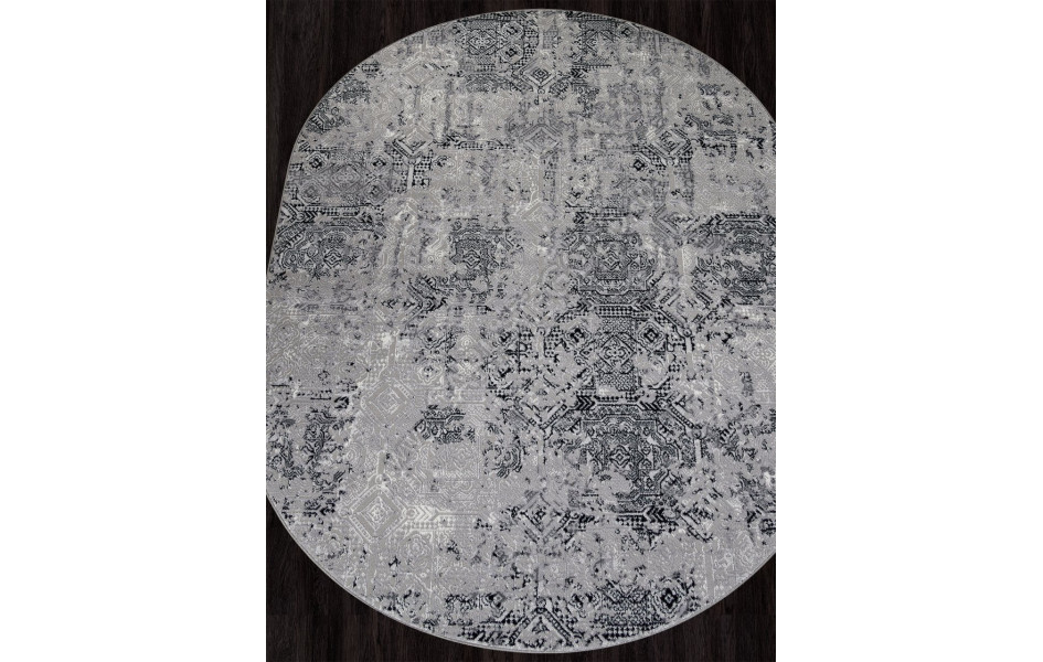 Ковер F281 - DARK GRAY - Овал - коллекция PALERMO